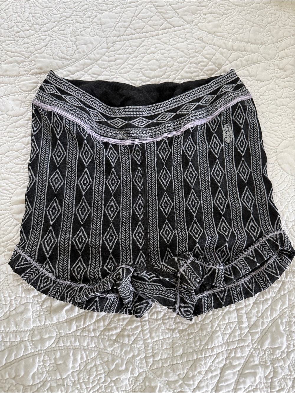 FP Movement by Free People Black and White Tribal Print Lounge Shorts